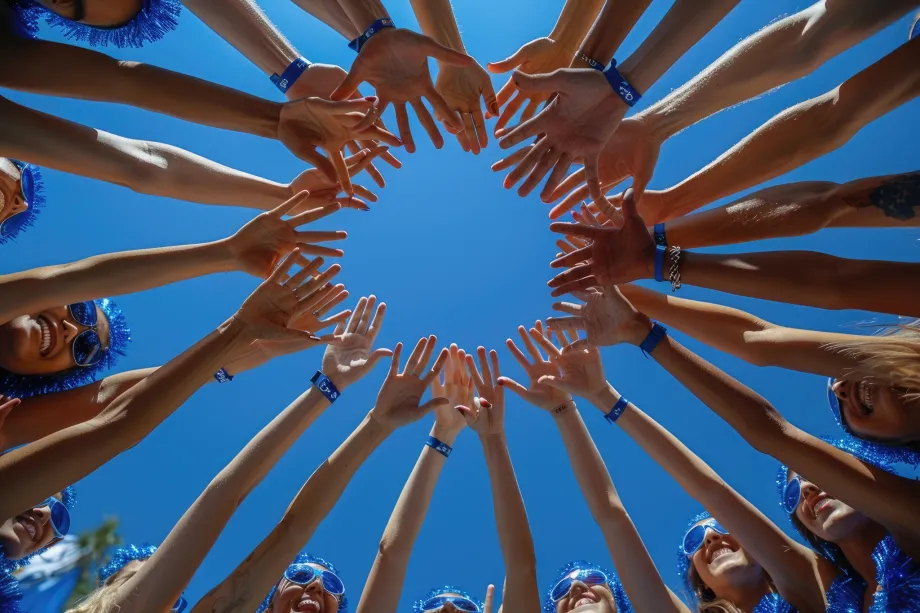 Mnoštvo mladih je spojilo ruke u krug u znak solidarnosti i zajedništva